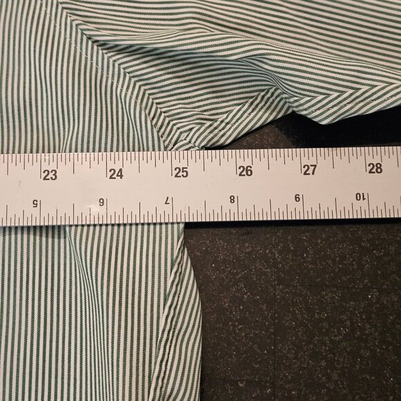 J Crew Men's Green Striped Dress Shirt, Sz 16.5 / 35 - Picture 8 of 10